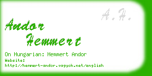 andor hemmert business card